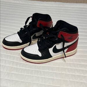 Jordan Kids Black, Red, and White Sneakers